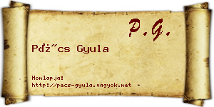 Pécs Gyula névjegykártya